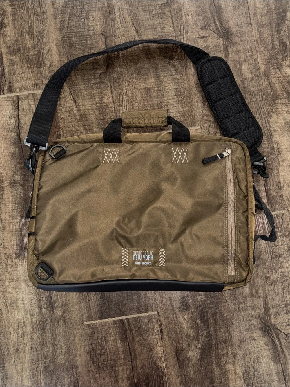 Solo New York Zone Laptop Briefcase/Backpack Hybrid Khaki Nylon (UBN350-3)